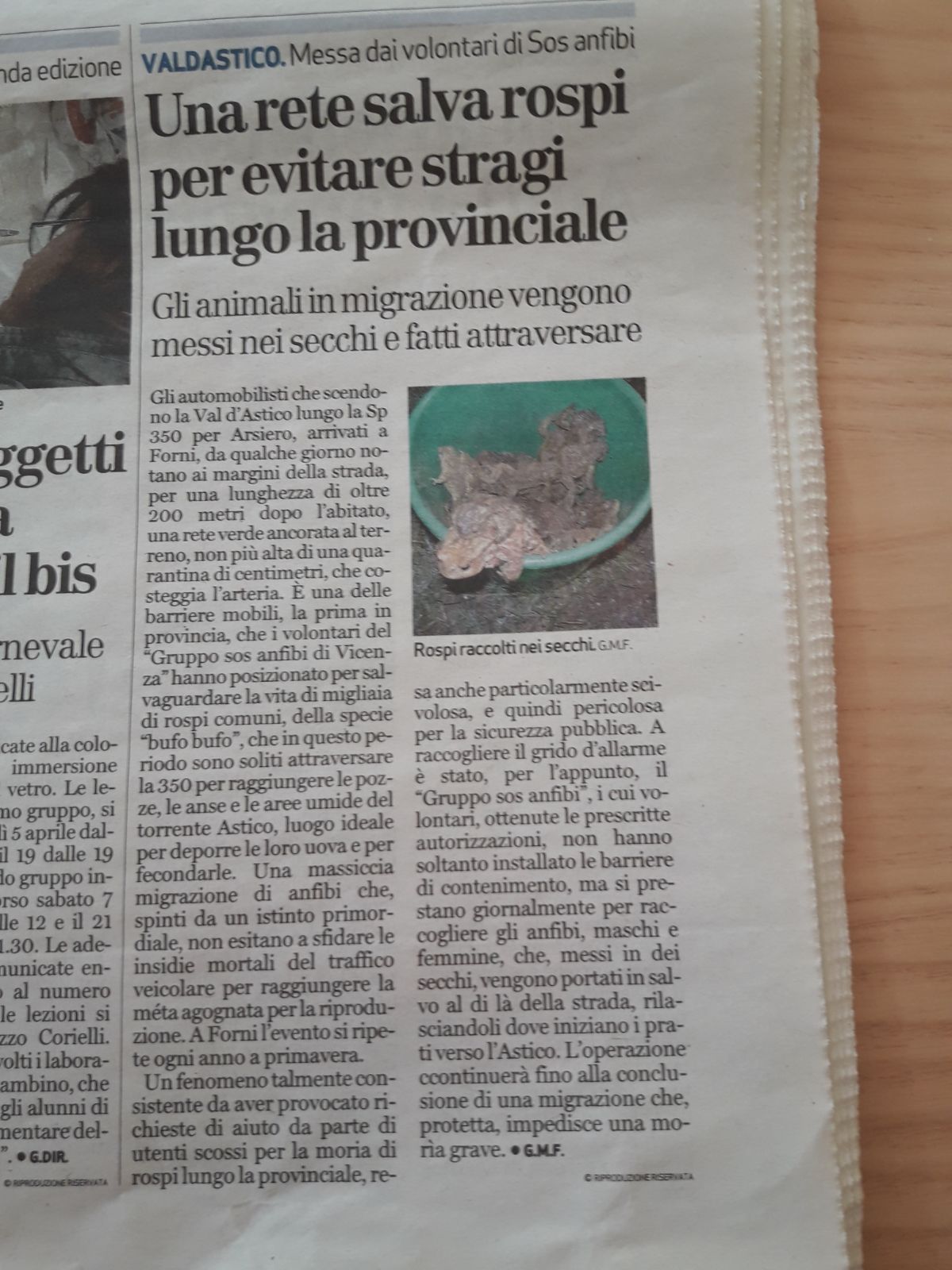 Giornale di Vicenza del 22 Marzo 2018