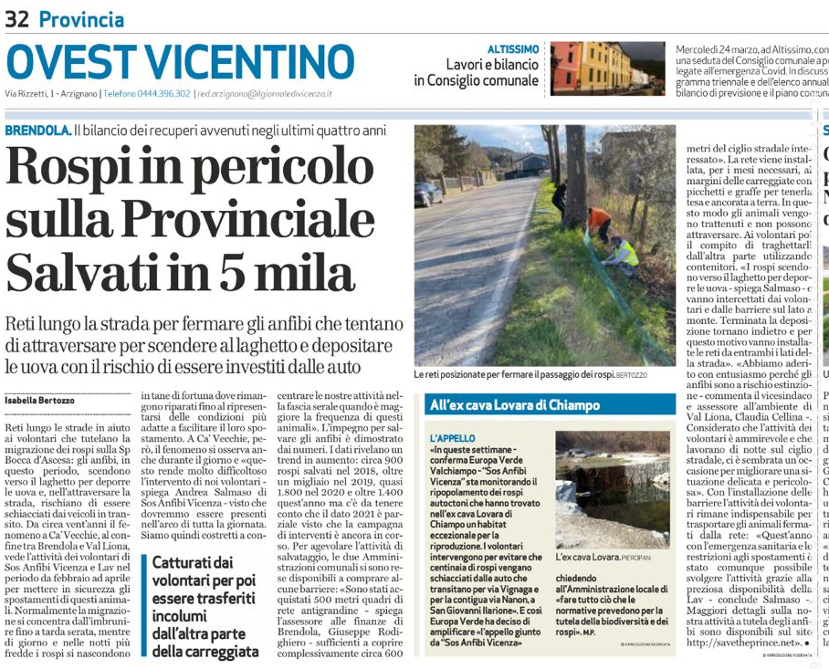 Il giornale di Vicenza del 21 Marzo 2021