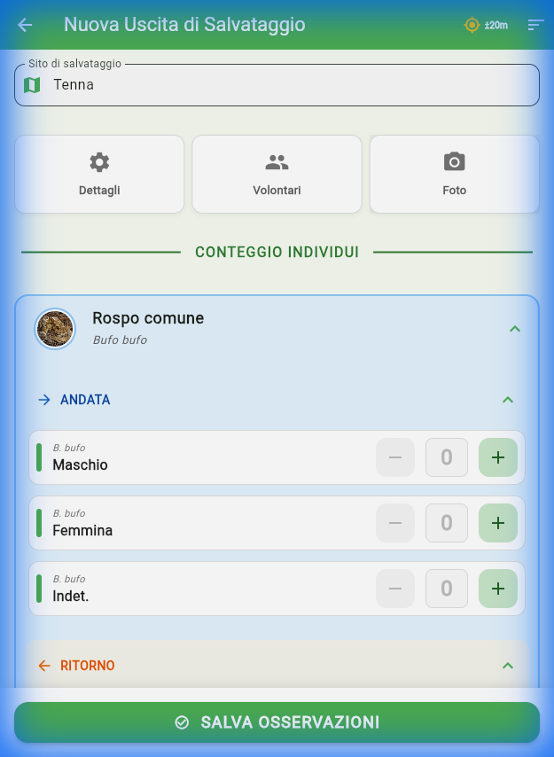 App Reporting Screen